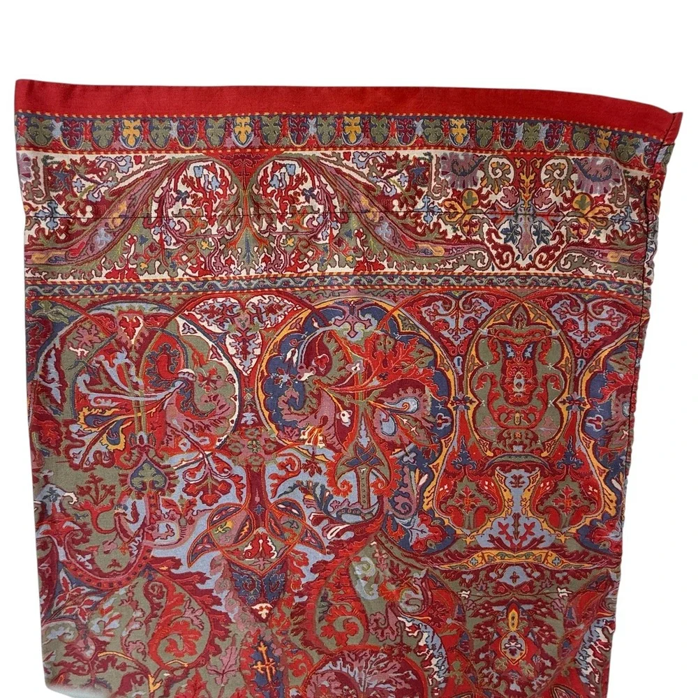 2 Ralph Lauren Galahad Pillowcases Set Red Paisley Standard Size Cotton VTG
